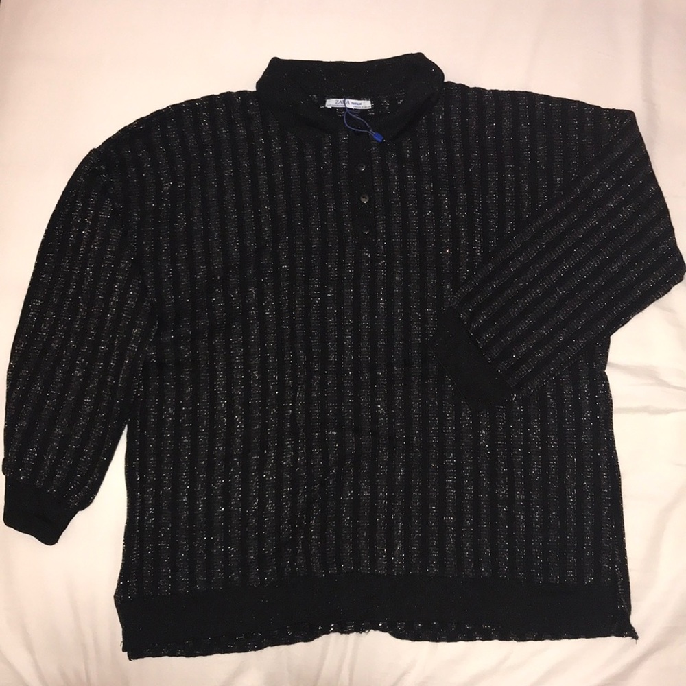 Zara Sparkly Black Top